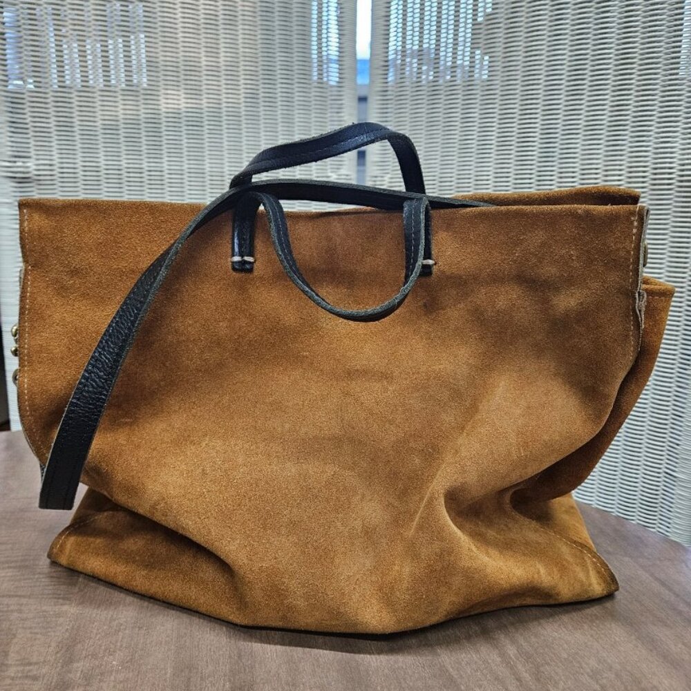 Clare V. Simple Tote Bag in Camel Suede